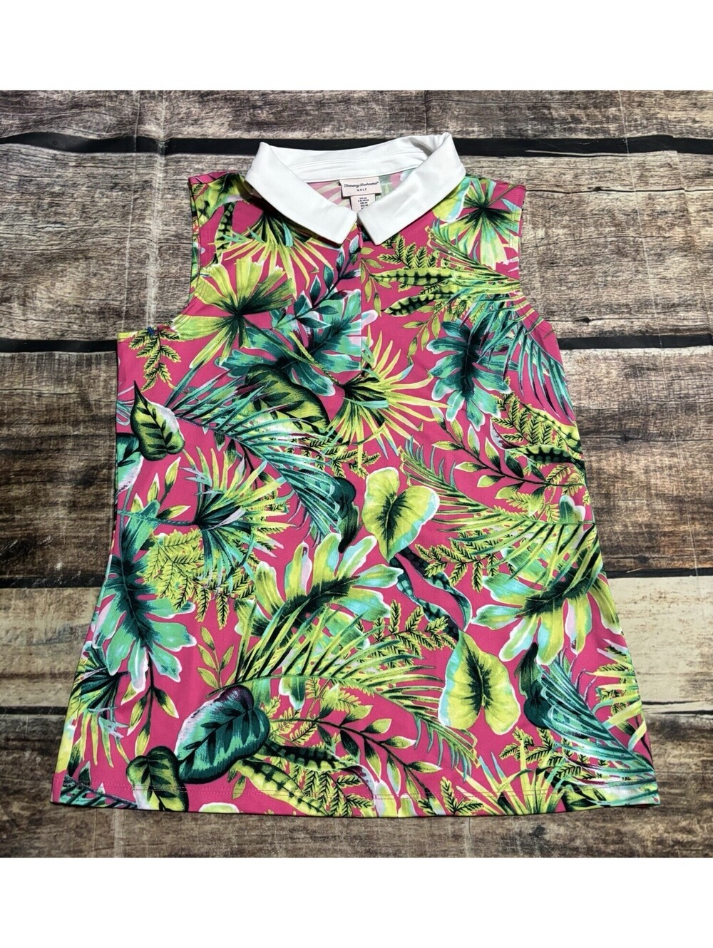 Tommy Bahama Golf Top Womens Small Polo 1/4 Zip Floral Stretch